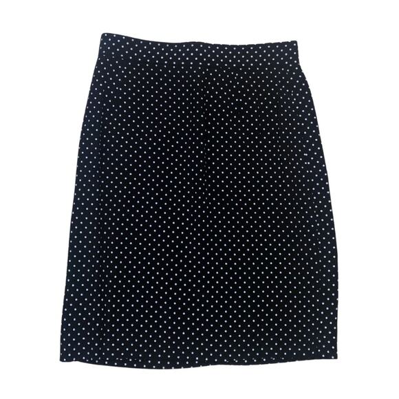 Vintage Veronica Barahona Black White Polka Dot Pencil Skirt Size Small Short - Picture 1 of 11